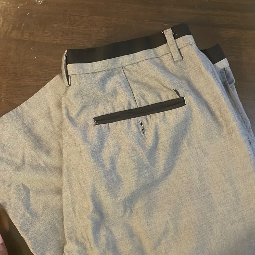 Grey dress pants.